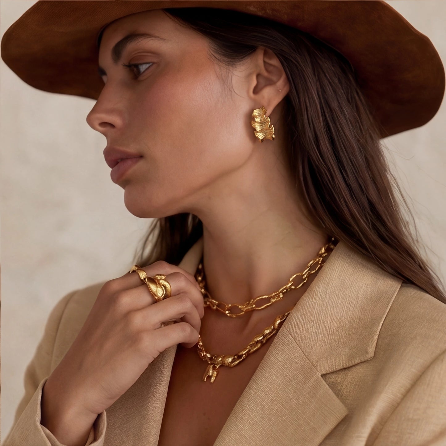 Sculpted Wave Hoops
