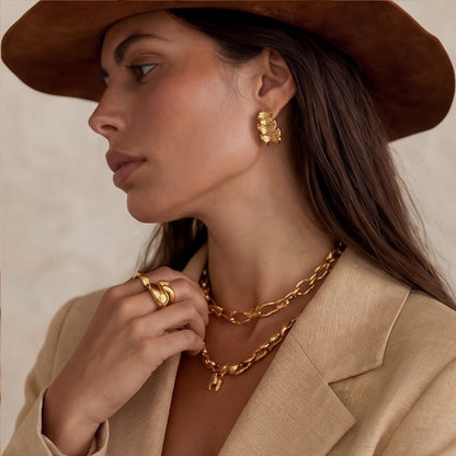 Sculpted Wave Hoops