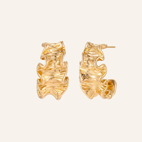 Sculpted Wave Hoops